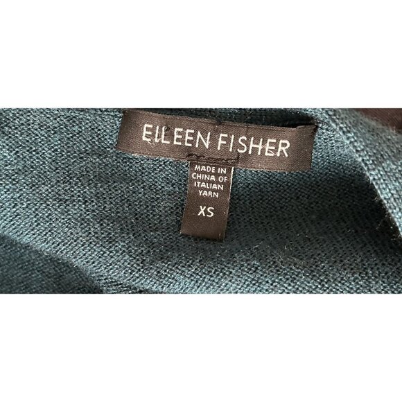 EILEEN FISHER Merino Wool Cardigan Button-down Sweater Green Size XSmall - Picture 5 of 7